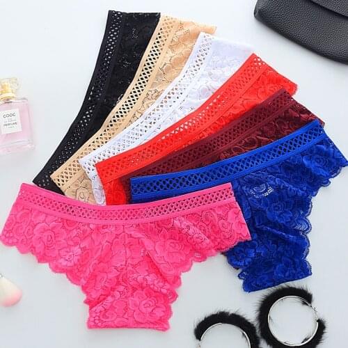 5pcs/lot Women Panties Cheecky Girls' Underwear Female Briefs Hollow Seamless Underpants Sweet Brand Inttimo Bragas XS-L 3303nP5