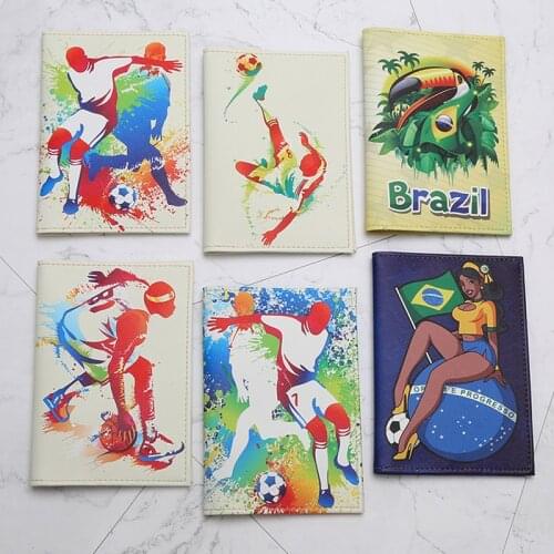 High Quality Brazil Football Travel Passport Cover Wallet Men Passport Holder Business ID Card Holder Card Case