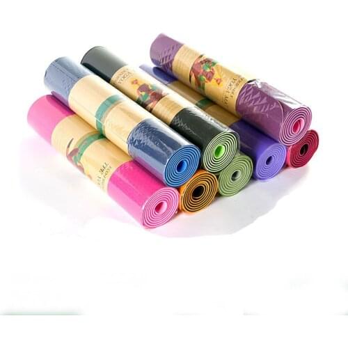 High Quality 6MM TPE Non-slip Odorless Yoga Mat For Fitness Outdoor Cushion Gymnastics Balance Pads GYM ExerciseMat With Bandage