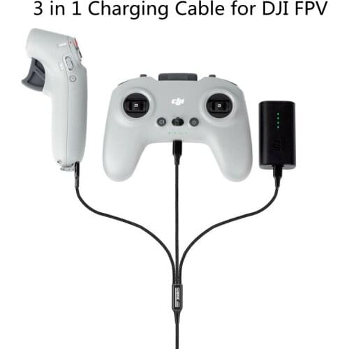 DJI FPV One-to-Three USB to TYPE-C Nylon Charging Cable One-line Three-use Charger Flex Cable Accessories