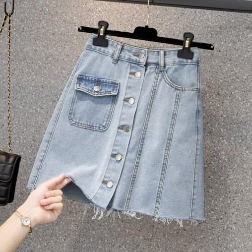 Denim Mini Plus Size Oversized 5Xl Large Korean Fashion High-Waisted Vintage Summer WomenS Clothing Skirt Vetement Femme 2021