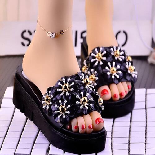 Ladies Slippers Summer The New Platform Slippers Home Non-slip Shower Slippers Outdoor Waterproof Beach Slippers Women Shoes