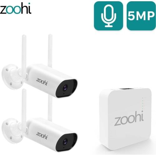 Zoohi 5MP Wireless Camera Kit 1920P Surveillance Video System Wifi Mini NVR Set Sound Record Home Outdoor Security Camera System