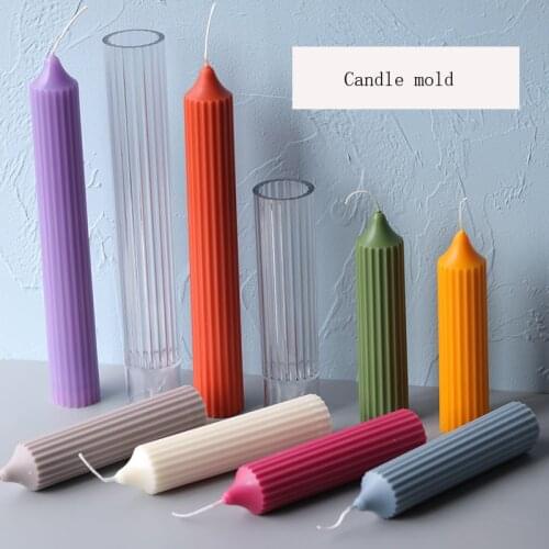 1Pcs 25.7cm Long Pole Candle Molds Plastic Candle Making Mould Making Model DIY Handmade Crafts Candle Making Molds For Wedding