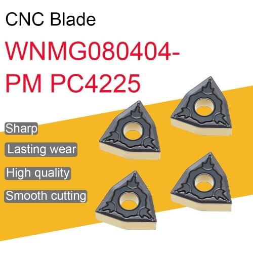 10PCS High Quality WNMG080404-PM PC4225 Carbide Inserts WNMG08 Blade External Turning Tool Machining Lathe Tools