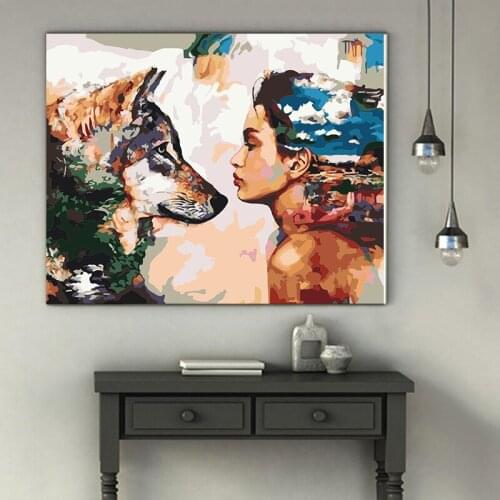 Abstract minimalist beauty animal painting king DIY home decor painting European restaurant hotel decorative painting