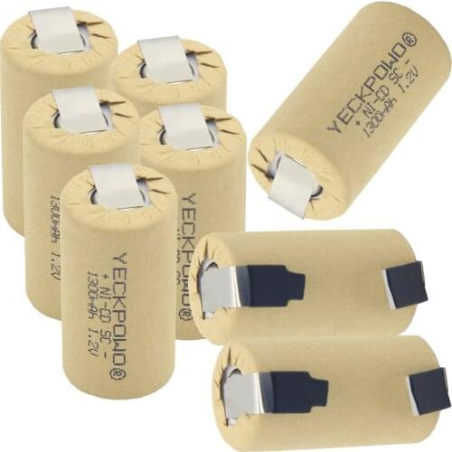 Europe Fast delivery SC battery for power tools SUB C batteries rechargeable 1.2V 1300MAH akkus nicd flat top for soldering tabs