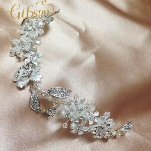 Free Shipping Rhinestone And Pearl Floral Headpiece For Women Wedding Headband Crown Hair Acessories