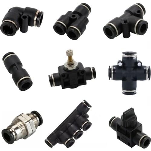 4mm 6mm 8mm 10mm 12mm 16mm Hose Tube Equal Union One Touch Air Pneumatic Push In Pipe Fitting Quick Connector Adapter Couping