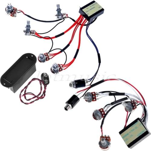Guitar Active EQ-B2T & EQ-B3T Preamp Circuit for Active Bass Pickup with Belcat 9V Battery Holder Case