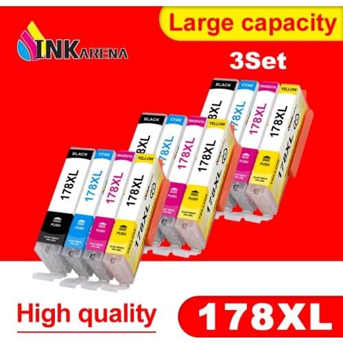 INKARENA Black Color Ink Cartridge for HP 178 178XL Photosmart 5510 5511 5512 5514 5515 5520 6510 6512 6515 6520 7510 Printer