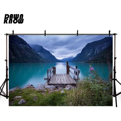 DAWNKNOW Lake Water Photography Background Photographic Mountain Backdrops Wedding Photo Studio Children Photocall lv1518