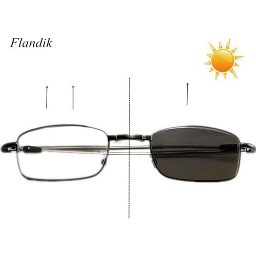 Photochromic Reading Glasses Men Women Foldable Multifocal Progressive Presbyopia Glasses Prescription Transition Sunglasses