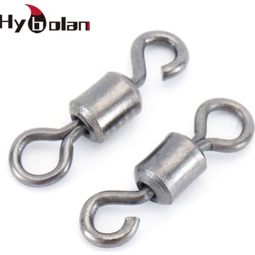 HYBOLAN 50pcs Fishing Connector Opening 8 Shape Swivel Alloy Copper Solid Rings Tackle Accessory for DIY bait connection tool