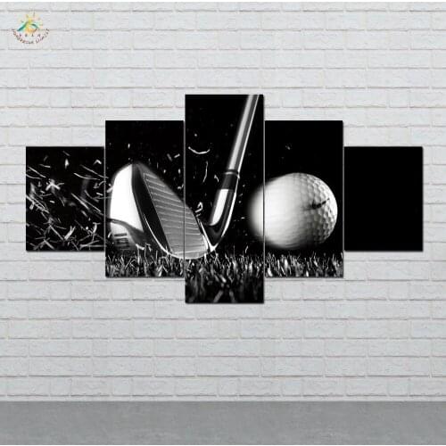 Playing Golf Wall Art HD Prints Canvas Art Painting Modular Picture And Poster Canvas Painting Decoration Home 5 PIECES