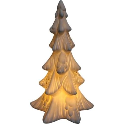 Ceramic White Santa Claus And Ball With LED Light for Christmas Decor