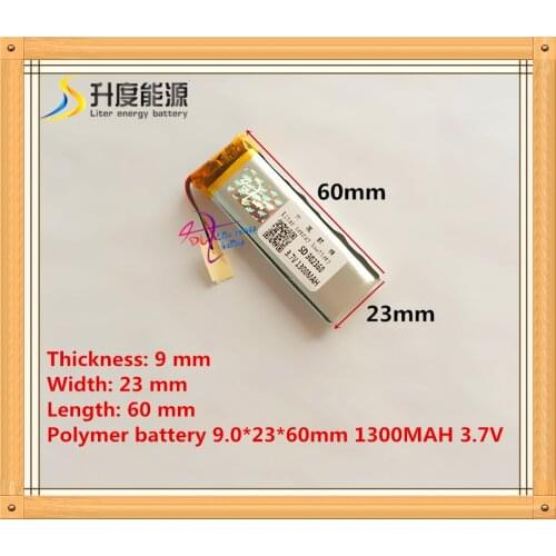 3.7V 1300mAH 902360 polymer lithium ion / Li-ion battery for model aircraft,GPS,mp3,mp4,cell phone,speaker,bluetooth