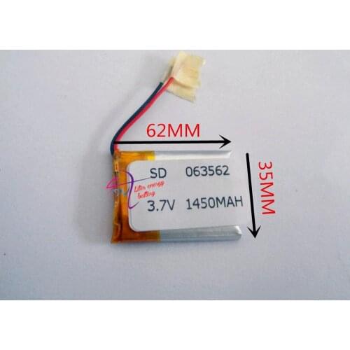 Best battery brand Size 063562 3.7V 1450mah Lithium polymer Battery with Protection Board For MP4 GPS Digital Products Free