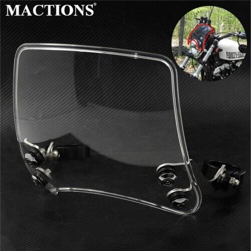 Motorcycle Windscreen Windshield 39mm Adjustable Custom Compact Sport Wind Deflector For Harley Sportster XL883 XL1200 04-19