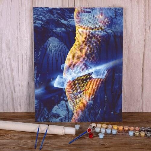 Landscape Fire And Ice DIY Paint By Numbers Complete Kit Acrylic Paints 50*70 Picture By Numbers Photo Decoration Art