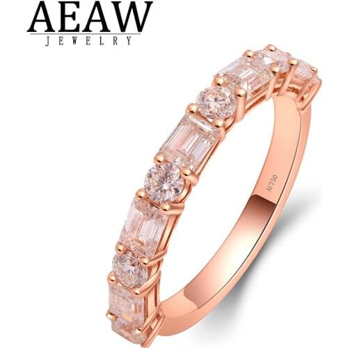 2.1ctw D Color VVS1 Round Cut Emerald Cut Moissanite Engagement Band High Qaulity Test Positive Real 14k Yellow Gold Fine Ring