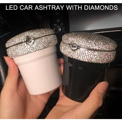 Portable Car Ashtray Crystal Cigarette Cigar Ashtray Container Ashtray Gas Bottle Smoke Cup Holder Storage Cup Car Supplies
