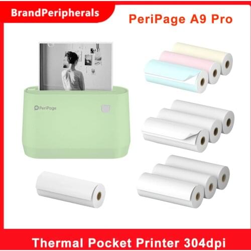 Original PeriPage A9 Pro BT Portable Thermal Pocket Printer 304dpi Grayscale Mode Compatible with Android iOS Smartphone Windows