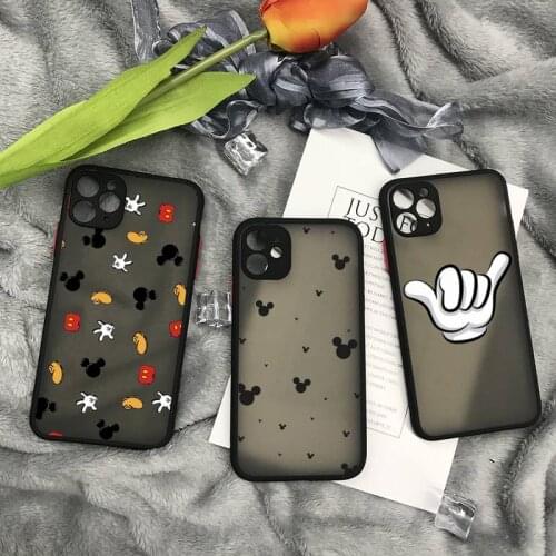 Elegant Funny Mickeies Mouse Telephone Clear Case For Iphone 7 8 Plus X Xs Max Xr 11 12 Mini Pro Max TPU Cover