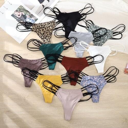 Sexy Women G-string Thongs Cotton Crotch Bandage Brief Panties Ladies Lingerie Underwear Leopard Seamless Breathable Underpants