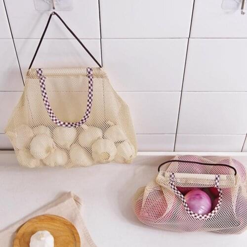 Storage Mesh Bags Shopping Bag String Fruit Storage Handbag Portable Hanging Nylon Reusable Net Storage Tote Bags for Home