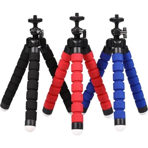 Tripod for Camera Mini Flexible Octopus Tripod for Xiaomi Huawei Phone Clip with Sponge Adjustable Mobile Phone Holder Selfie