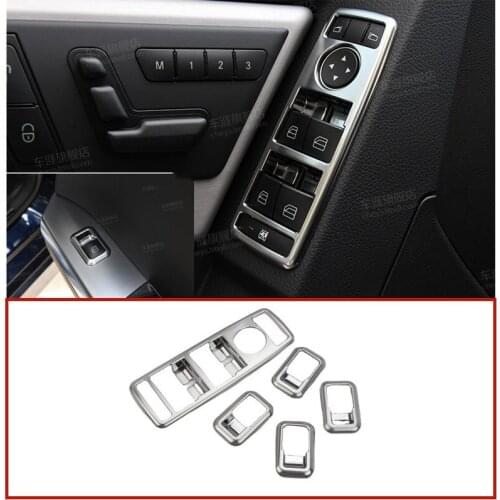 ABS Chrome Window Lift Switch Button Cover Trim For Mercedes Benz A B C E GLE GLA CLA GLK ML W212 W204 Car Styling Accessories