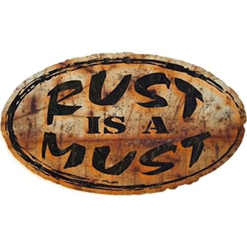 SZWL Rat Rod Rust Is A Must Car Sticker Waterproof Retro Decal Vinyl Funny Bumper Window Auto Stickers Accessories,13cm*7cm