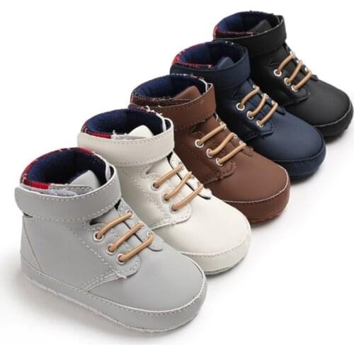 2019 Spring / Autumn Infant Baby Boy Soft Sole PU Leather First Walkers 0-18 Months