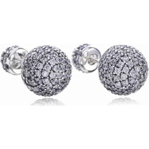 Top Quality New Collection Shinning Luxurious Full Stone Paving 925 Sterling Silver Stud Earring