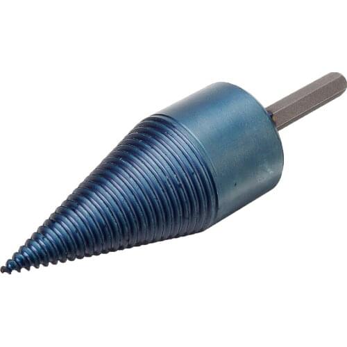 32/42mm Nano Blue Coated HSS Round/Square/Hex Shank Firewood Drill Bit Splitter Wood Split Cone Drill Bit For Tree Cutting