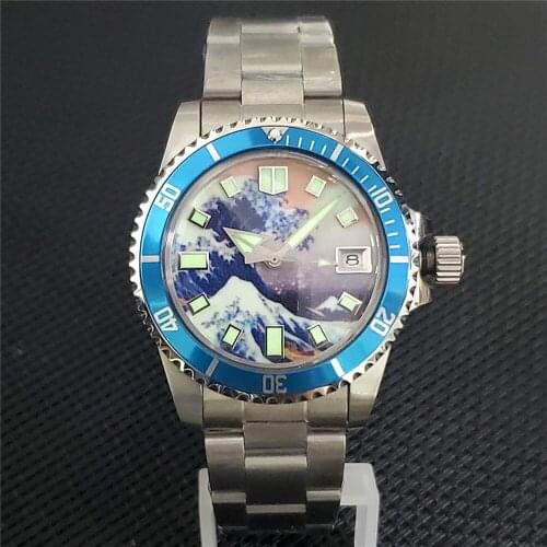 39.5mm 316L Stainless Steel Movement Watch Case Strap for NH35 Movement Super Luminous Dial Mens Mechanical Watches Accessories