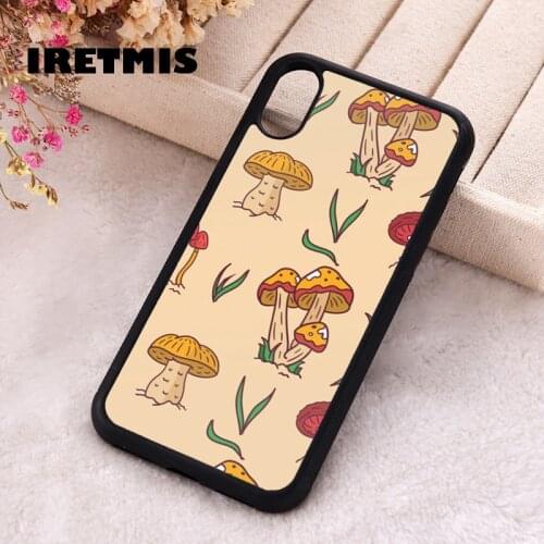 Iretmis 5 5S SE 2020 Phone Cover Case for iPhone 6 6S 7 8 Plus X Xs XR 11 12 Mini Pro Max Rubber Silicone Mushrooms