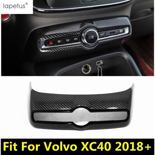 Lapetus Accessories Fit For VOLVO XC40 2018 - 2021 ABS Central Air Conditioner Switch Control Frame Molding Cover Kit Trim