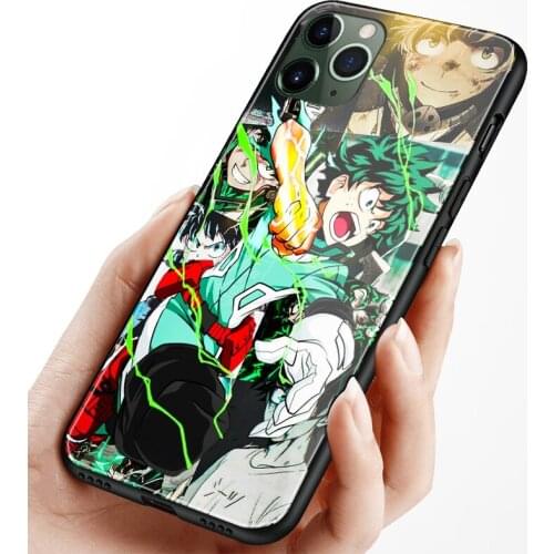 Izuku Midoriya My Hero Academia Anime Soft Silicon Glass Phone Case for IPhone SE 6s 7 8 Plus X Xr Xs 11 12 Mini Pro Max Samsung