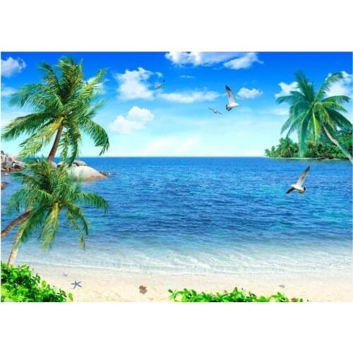 Sea palm tree diamond painting scenery rhinestone embroidery landscape mosaic sticker decor diamond dots poster wall paper diy