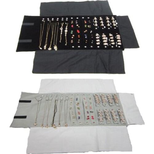 Multi-function Earrings Necklace Ring Storage Roll Bag Jewelry Travel Portable Retain Roll Bags Exhibition Package #530