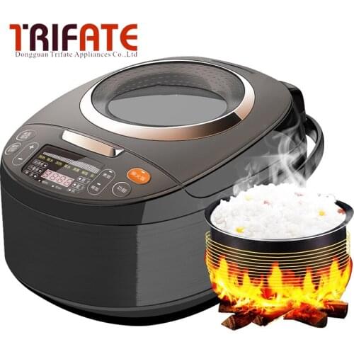 Fashion black firewood rice 220V 24 hours reservation non-stick pot rice portable visible multifunctional rice cooker