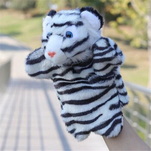 Cartoon Hand Puppet Doll Tigers Hand Doll Baby Learning Toys Marionetes Fantoche Puppets Kids Child Soft Doll Plush Toys
