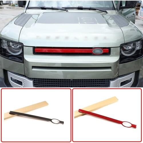 Real carbon fiber Exterior details Front Grille Trim Decoration Sticker For Land Rover Defender 90 110 2020-2022 Car Accessories