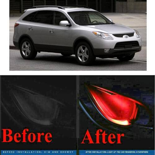 4pc CF style stickers on cars interior inside door handle atmosphere lamp for hyundai veracruz xg350