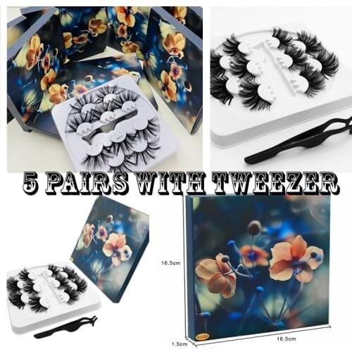 New 5 pairs 10-25mm fake Eyelashes 100% Mink Eyelashes Mink Lashes Natural Dramatic Volume Eyelashes Extension False Eyelashes