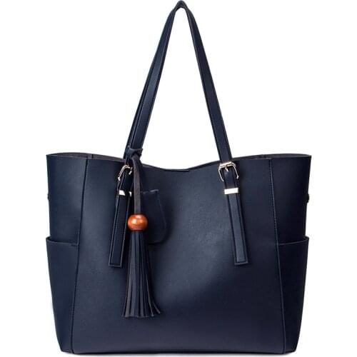 2019 new European and American fashion leather womens handbag shoulder handbag large-capacity woman