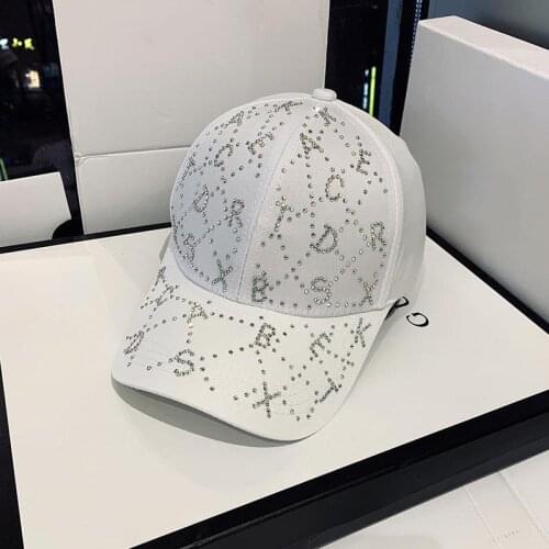 2021 New Trendy Womens Hat Fashion Brand Sparkling Diamond Baseball Cap for Women Retro Sun Caps Girls