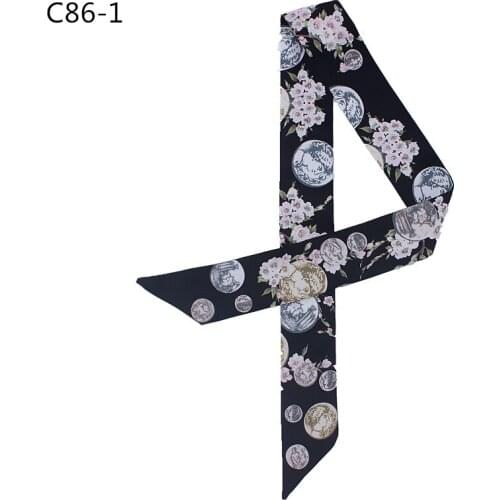 New floral imitation silk scarf fashion twill satin scarf summer sunscreen variety tying bag handle ribbon hair band female MQ2